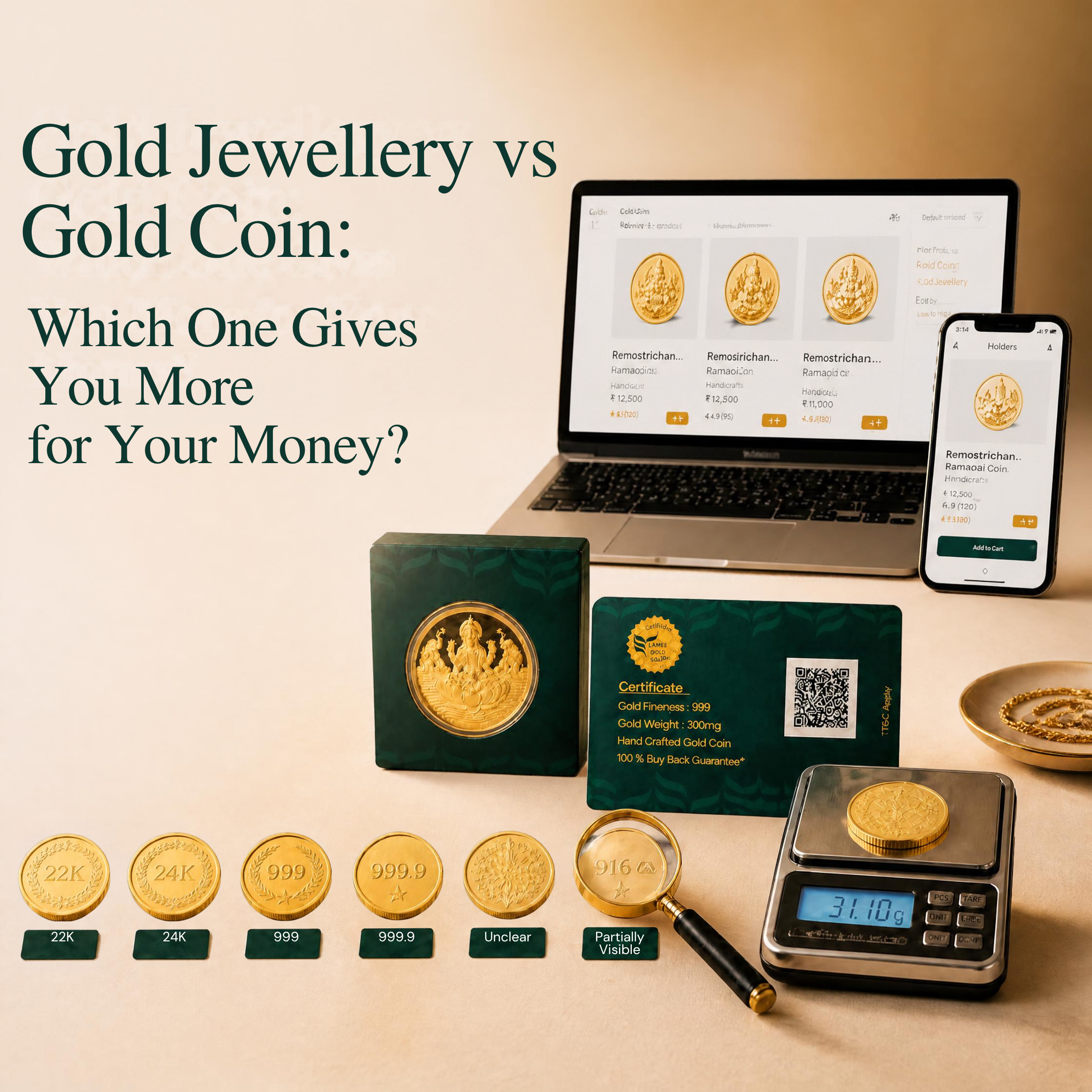 Gold Jewellery vs Gold Coin: Which One Gives You More for Your Money?