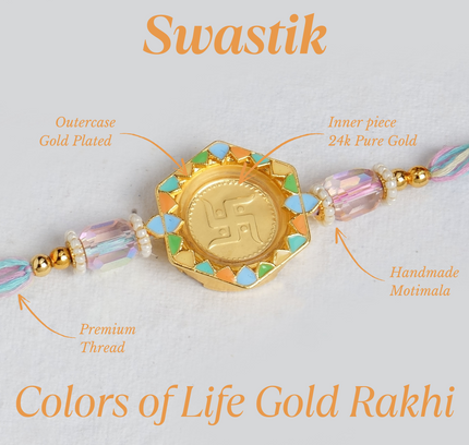 Colors of Life 24K Pure Gold Rakhi - 0.1g