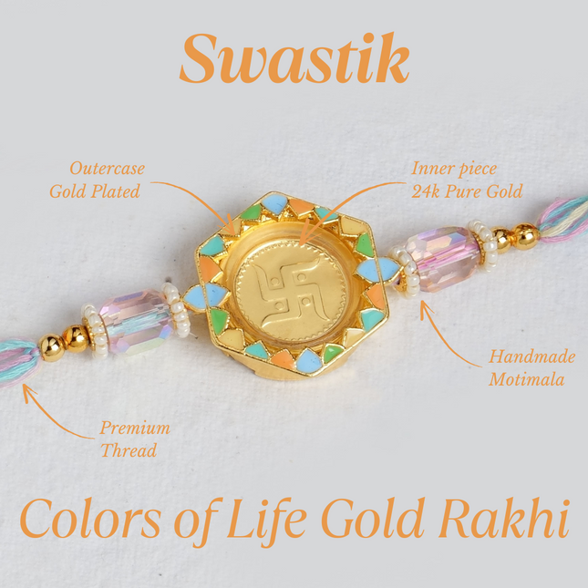 Colors of Life 24K Pure Gold Rakhi - 0.05g