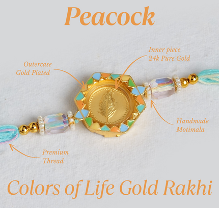 Colors of Life 24K Pure Gold Rakhi - 0.1g