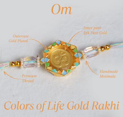Colors of Life 24K Pure Gold Rakhi - 0.1g