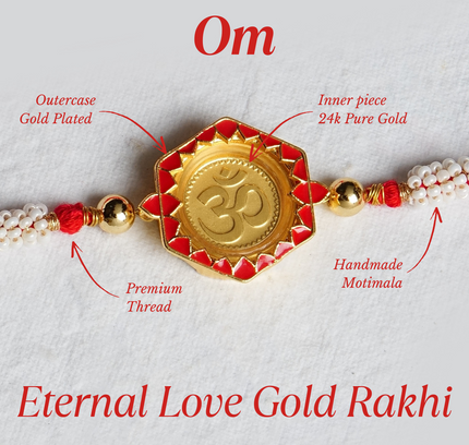 Eternal Love 24K Pure Gold Rakhi - 0.1g