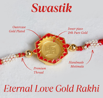 Eternal Love 24K Pure Gold Rakhi - 0.1g