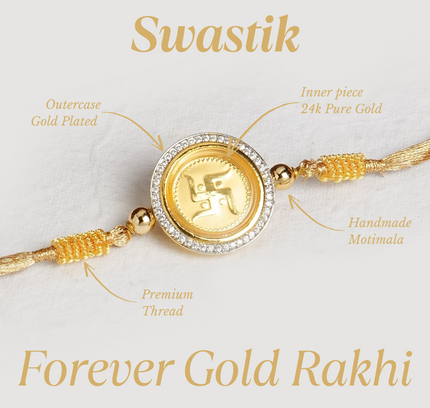 Forever 24K Pure Gold Rakhi - 0.1g