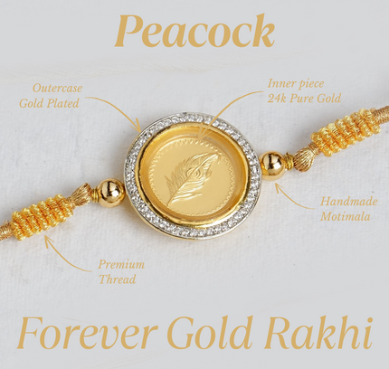 Forever 24K Pure Gold Rakhi - 0.1g