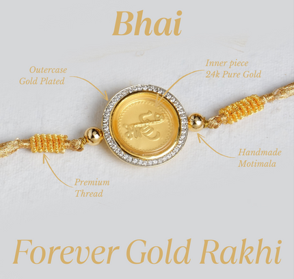 Forever 24K Pure Gold Rakhi - 0.1g