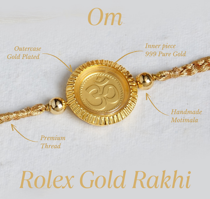 Rolex 24K Pure Gold Rakhi - 0.05g