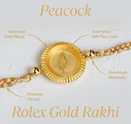 Rolex 24K Pure Gold Rakhi - 0.05g