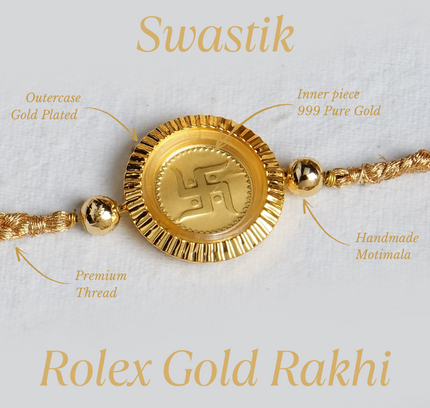 Rolex 24K Pure Gold Rakhi - 0.05g