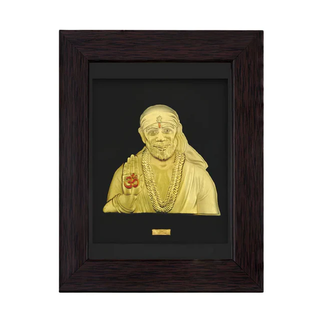 sai baba 22k pure gold frame