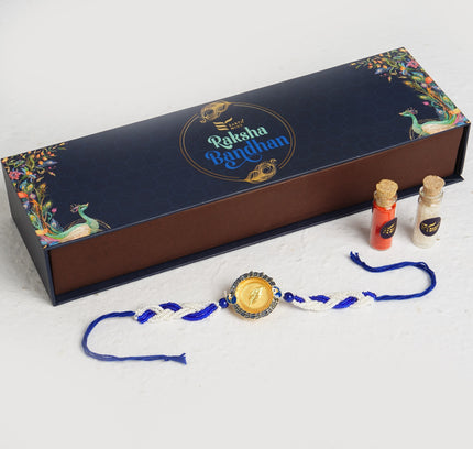 Royale Peacock 24K Pure Gold Rakhi